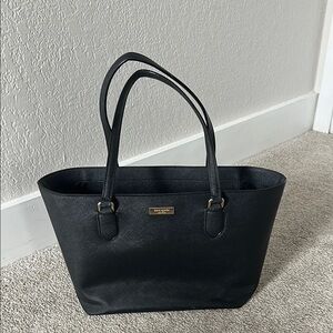 Kate Spade Black Tote with Sturdy Handles and Minimalist Design